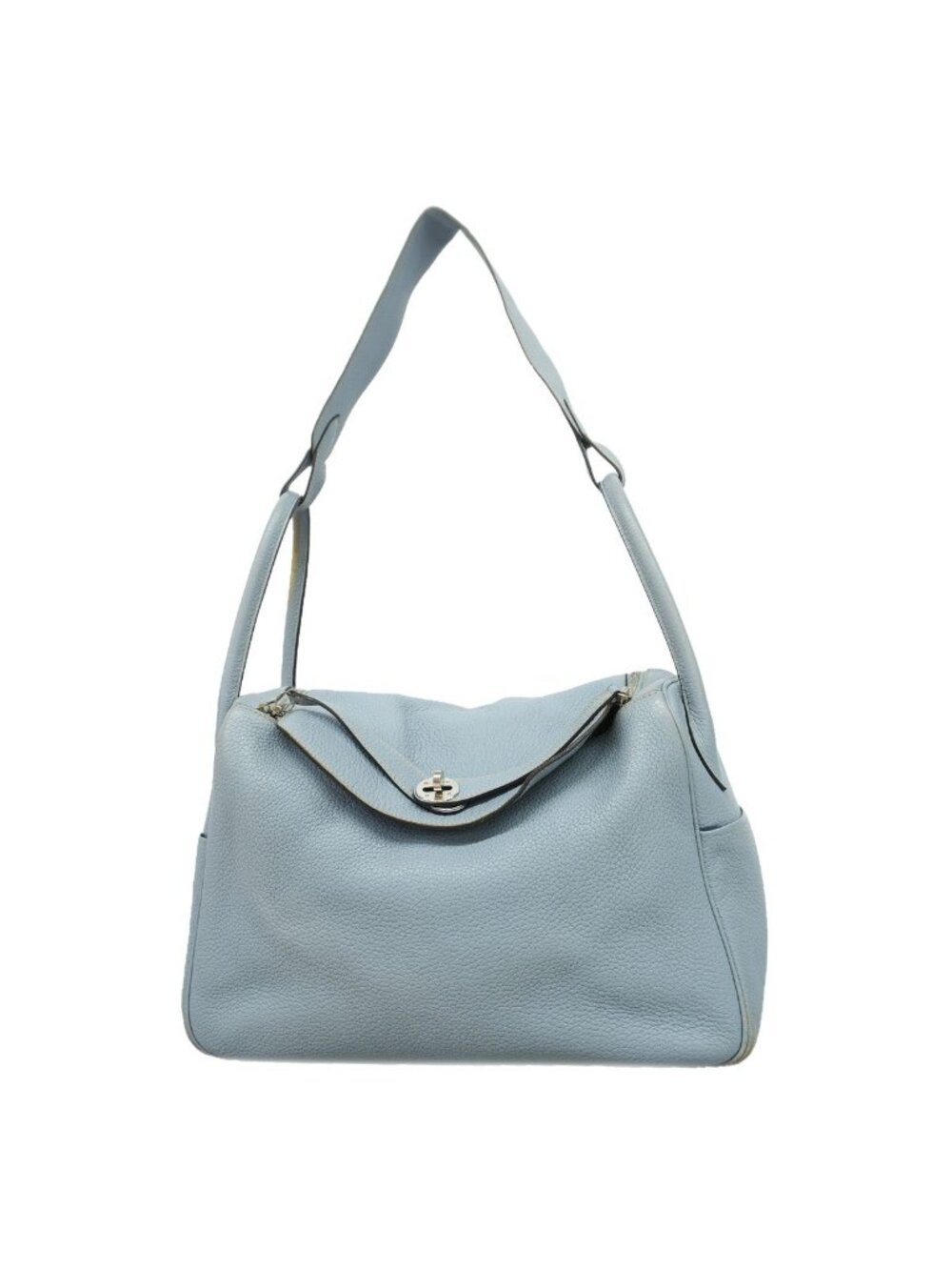 Hermes Handbag Lindy 34 Taurillon Clemence Blue Pale Silver 2-Way Bag